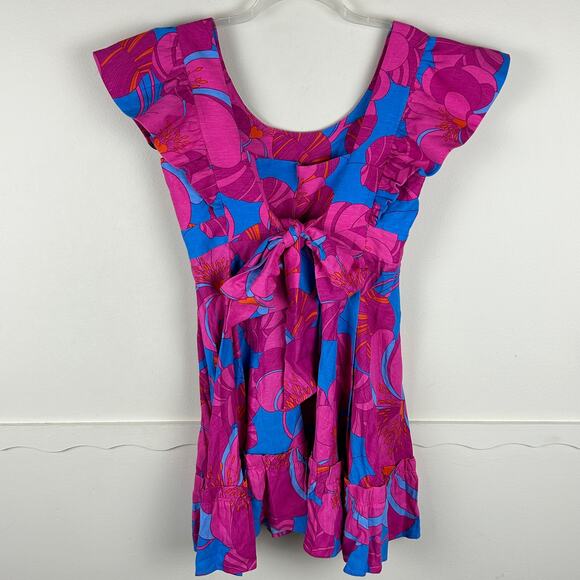 Tuckernuck x Cameran Wimberly Azalea Edisto Bow Linen Blend Dress L - Picture 4 of 9